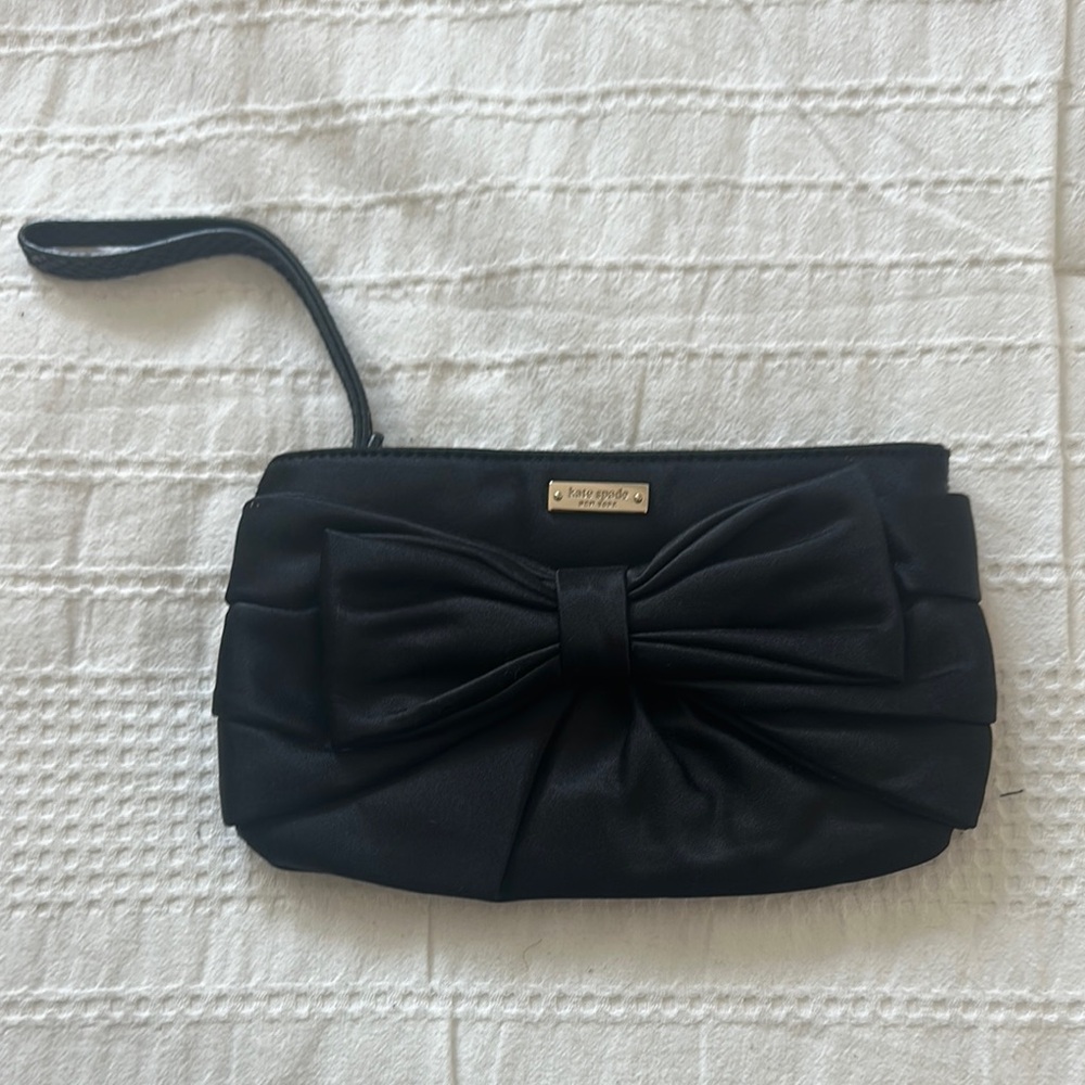 Kate Spade Black Bow Wristlet Clutch